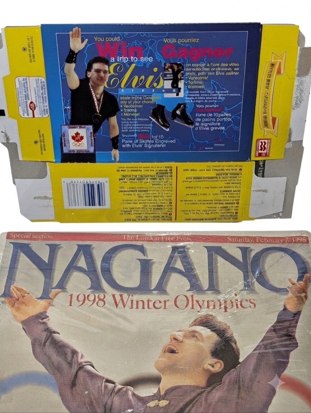 ⛸️ NAGANO 1998 Winter Olympics 📰 LFP Print, Betty Crocker Olympics Flat Box 🍿